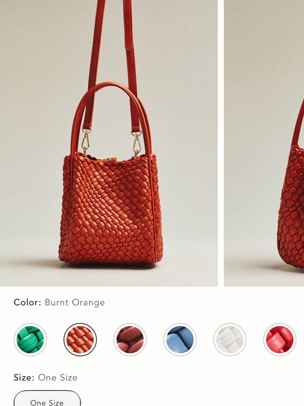 Anthropologie Woven Mini Tote in Cognac Orange - Picture 6 of 6